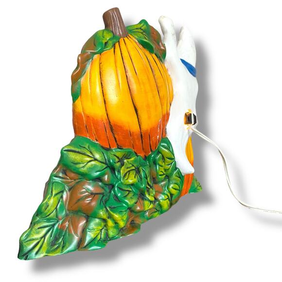 Vintage Ceramic Mold Light Up Decor Ghost Jack O Lantern Hand Painted Halloween - Picture 7 of 14